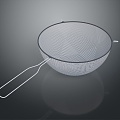 Fryer Metal Mesh Fryer Wooden Spoon Wooden Colander Rice Spoon Porridge Spoon Seed Spoon Wooden handle Spoon Cookware Kitchenware 3d model