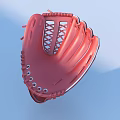 Baseball Glove Red And Gray Modern Design With Mesh Pattern And Stitching Structure 3d model