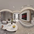 Modern Spacious Open Plan Living And Dining Room With Cozy Sofa And Elegant Interior Design