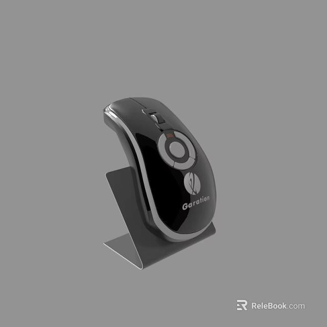 Genius Wireless Ergonomic Mouse With Modern Black Design And Stand For Computer 3d model 