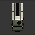 Olive Green And White Military Vehicle With Roof Rack And Cargo Compartment