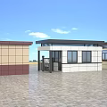 Construction Site With Temporary Buildings Entrance Gate And Modern Facilities