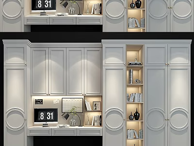Modern White Chest of Drawers With Decorative Items And Shelves Design 3d model