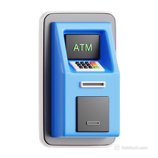 Smart Machine for Automated Teller Services with Digital Screen Keypad Card Slot and Cash Dispenser 3d model 