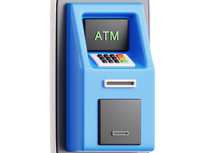 Smart Machine for Automated Teller Services with Digital Screen Keypad Card Slot and Cash Dispenser 3d model