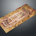 Ancient Ruins Model Display With Architectural Remains Grass And Terrain Details 3d model
