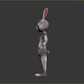 3D Cartoon Rabbit Character With Pink Ears White Body And Friendly Expression 3d model