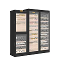 Stylish Modern Wine Cabinet Design With Glass Door And Wine Racks For Bottle Storage