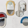 Various Shaped Decorative Mirrors With Colorful Frames For Interior Wall Decoration