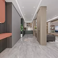 Modern Kitchen Interior Design With Dark Green Cabinets Grey Panels Built-in Oven And Indoor Plant