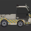 TID Utility Vehicle with Yellow Black Stripes Red Warning Light and Roof Mounted Equipment