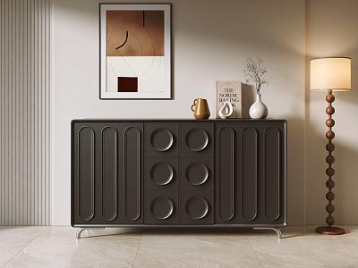 Nordic Solid Wood Sideboard model