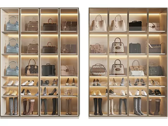 Modern Shoes Bag Shoes Combination 3d model