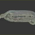 Modern Water Transport Vessel 3D Model With Deck Structure And Water Environment