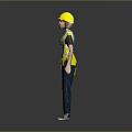 Worker European worker mechanic builder repairman miner digger figure 3d model