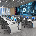 Command Center Intelligent Seating Console Monitoring Hall Command Hall 3d model
