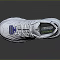 Stylish White Sneakers With Thick Sole Blue Accent For Comfortable Casual Wear