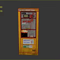 Yellow Public Building Self Service Kiosk With Digital Screen Operation Panel And Stickers