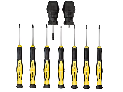 Professional Hardware Screwdrivers Set with Black Yellow Handles Durable Grip for Home DIY Repair 3d model