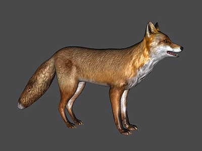 Realistic Reptile 3D Model with Brown Skin Standing on Gray Background 3d model