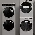 Modern Front Load Washing Machines In Four Colors White Black Gray And Silver