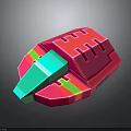 Colorful 3D Aerospace Spacecraft Model With Pink Blue Green Design For Space Exploration