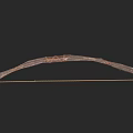 Traditional Wooden Bow Weapon With Handcrafted Design And String Details