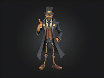 Game Character The Banker 3d model