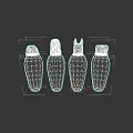 Decorative Ceramic Vessels with Human and Animal Shaped Designs and Textured Surfaces