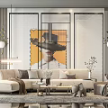 Modern sofa coffee table combination 3d model