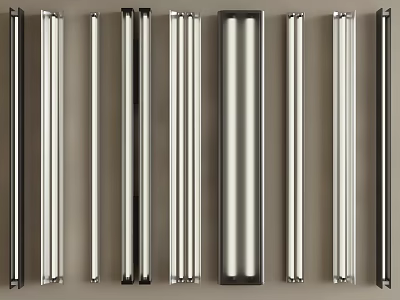 Sleek Polished Metal Strips With Various Widths Arranged Neatly For Decorative Use 3d model