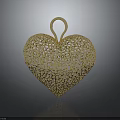 Delicate Golden Heart Shaped Hollow Design Pendant Clothing Accessory For Fashion
