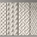 Decorative Wainscoting Panels With Various Geometric And Floral Patterns For Interior Design 3d model