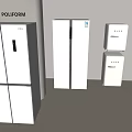 White Different Types of Refrigerators and Freezers Showcased in Contemporary Setting