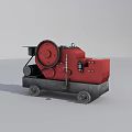 Red Mobile Industrial Cutting Equipment With Sturdy Base And Mechanical Wheels