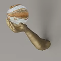 Golden Hand Shaped Wall Lamp Holding Planet Like Sphere Decoration