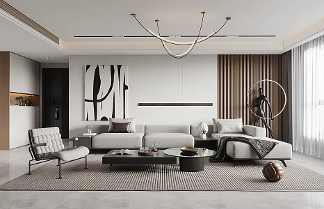 modern living room 3d model