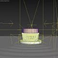 Luxury Red Cosmetic Jar With Gold Lid And Beauty Label On Shiny Wavy Surface