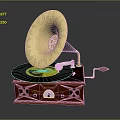 Jukebox Old-fashioned record player film machine Old-fashioned film player record player Old-fashioned record player music equipment 3d model