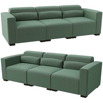 European Style Fabric Sofa American Style Living Room Sofa Office Sofa Tofu Block Sofa Children's Sofa 3d model