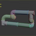 Pipe water pipe valve iron pipe fitting flange tee joint pipe water pipe valve 3d model