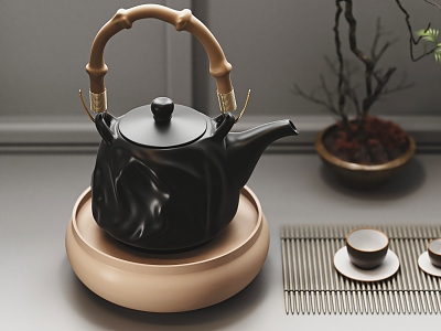 New Chinese Tea Set 3d model