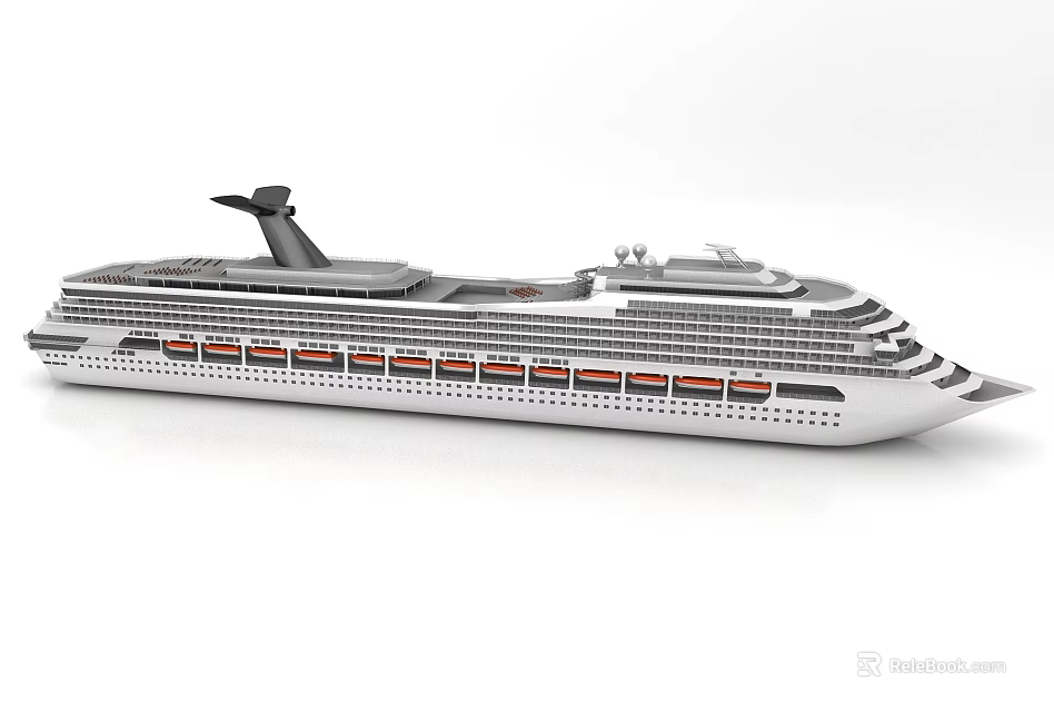 Modern Cruise Ship With Multiple Decks And Windows 3d model 