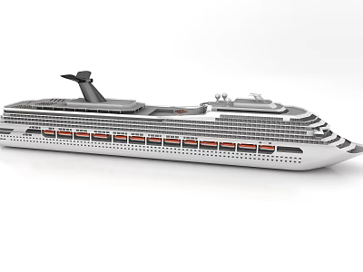 Modern Cruise Ship With Multiple Decks And Windows 3d model