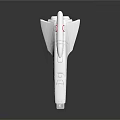 Futuristic White Spacecraft Model With Sleek Design And Red Accent For Aerospace Exploration