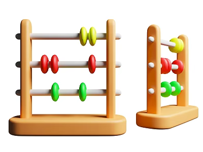Colorful Wooden Abacus Toys With Small And Large Sizes For Kids Learning Math Skills 3d model