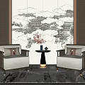 New Chinese Style Casual Sofa Combination Single Sofa 3d model
