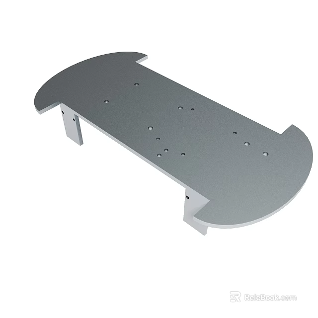 Metal Support Bracket With Curved Ends And Multiple Mounting Holes 3d model 