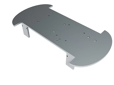 Metal Support Bracket With Curved Ends And Multiple Mounting Holes 3d model