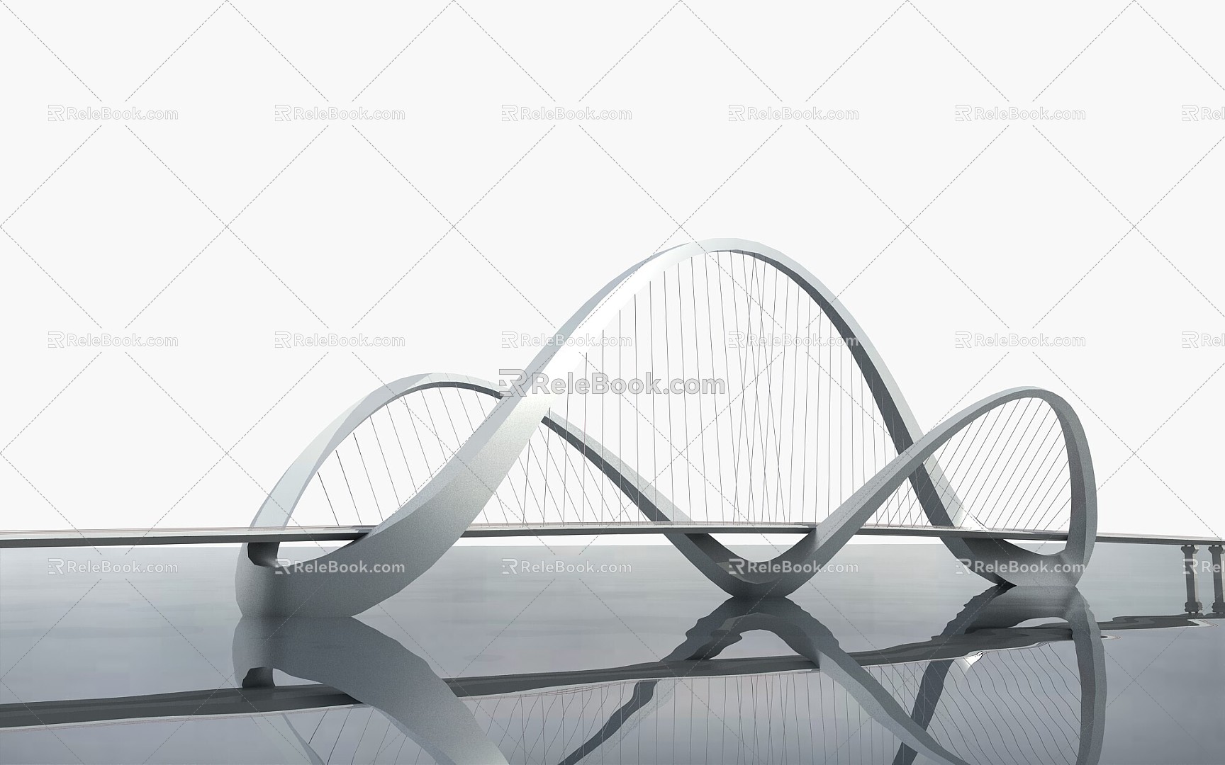 Modern Bridge Landscape Bridge 3d model